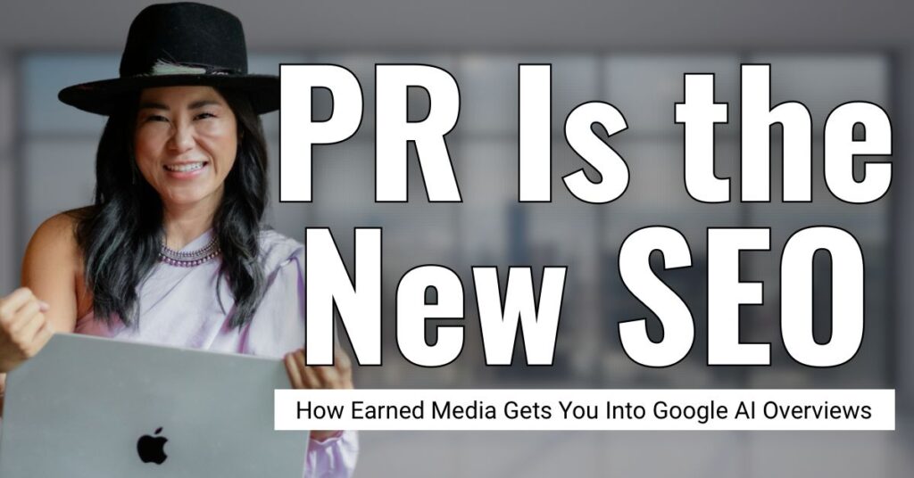 Small business owner learning how PR and earned media drives visibility in Google AI Overviews search results Image title: PR Is the New SEO: How Earned Media Gets You Into Google AI Overviews